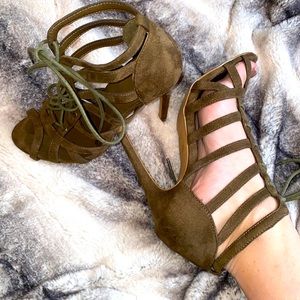 CR: Army Green Lace up Heels